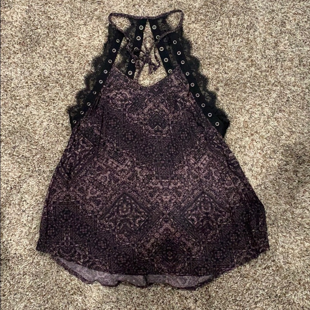 Purple and Black pattern top